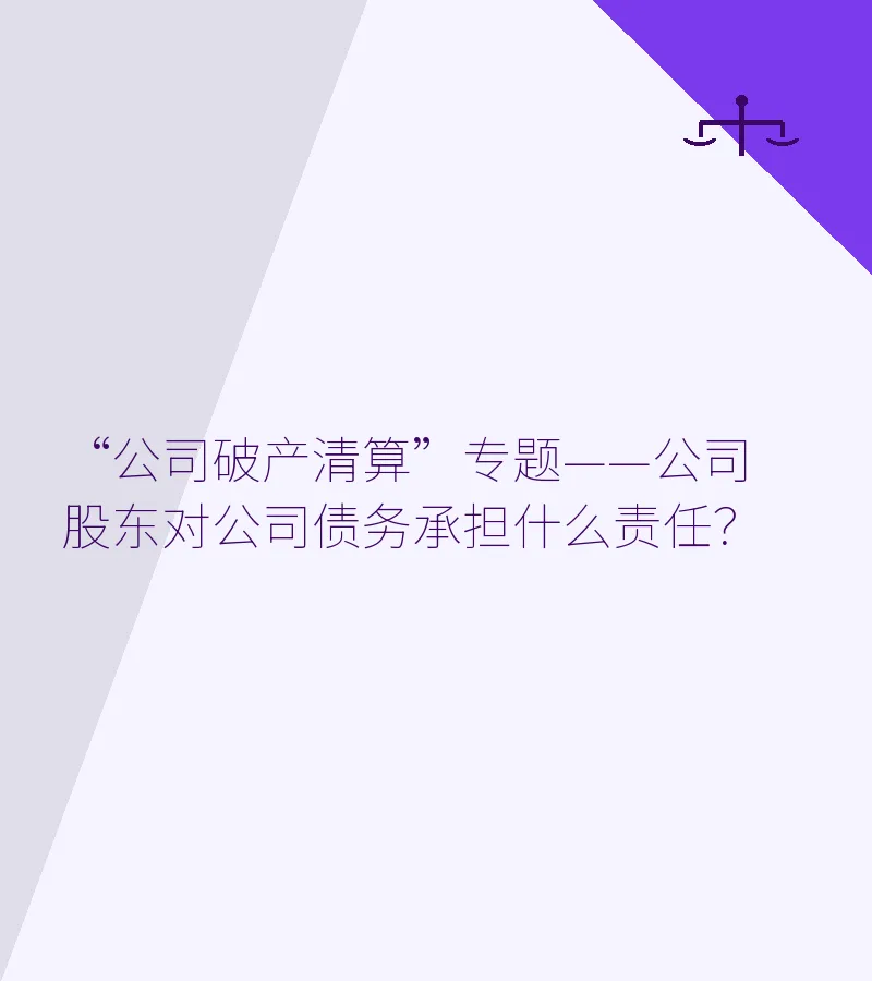 “公司破产清算”专题——公司股东对公司债务承担什么责任？