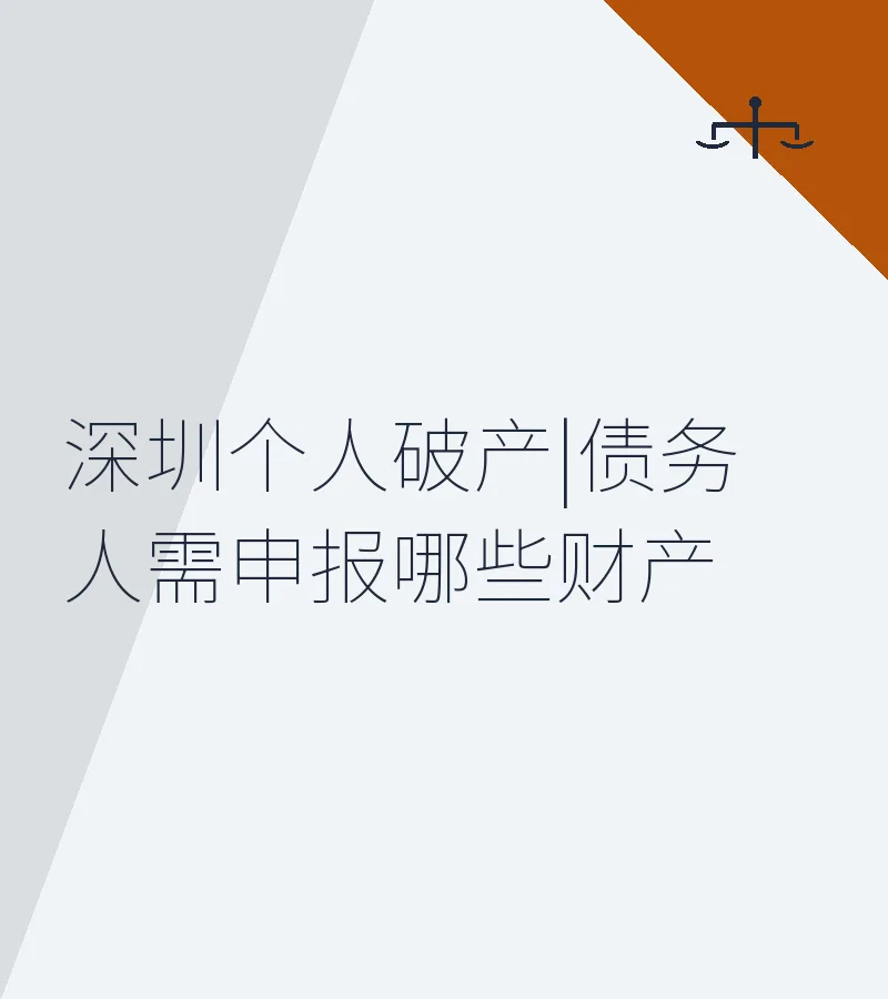 深圳个人破产|债务人需申报哪些财产